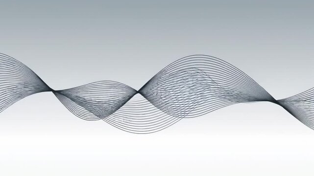 Abstract Waveform Soundwave, Gray Lines Gradient Background, Technology Data Flow
