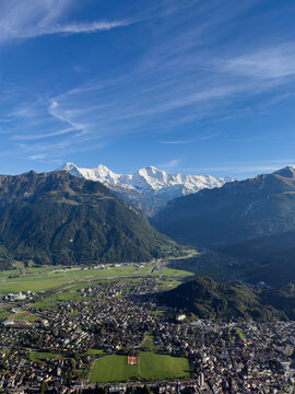 Interlaken Valley Panorama with Jungfrau from Harder Kulm