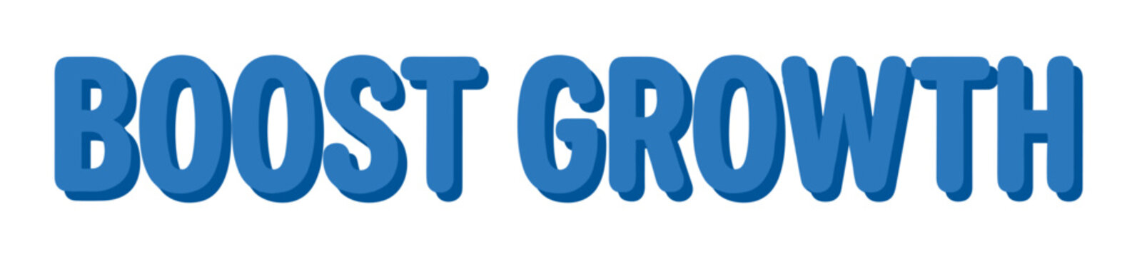 Boost Growth blue text lettering with shadow effect vector illustration for business and development concepts
