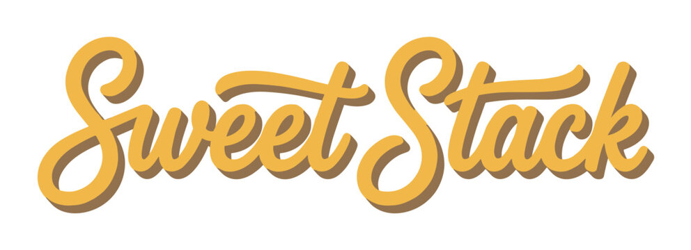 Sweet Stack lettering with a retro 3D effect, a stylish and playful vector illustration perfect for branding and design projects