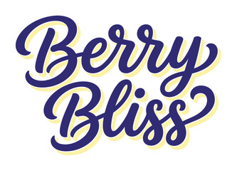 Obraz premium Berry Bliss custom hand lettering typography with a shadow effect, vector illustration