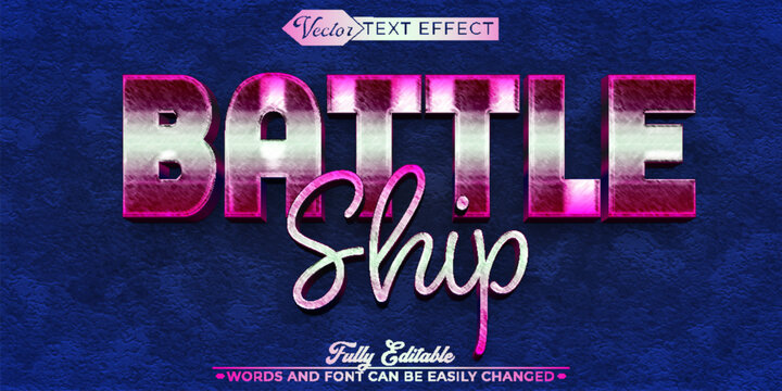 Heavy Battleship Naval Combat Typography Vector Fully Editable Smart Object Text Effect
