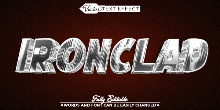 Heavy Ironclad Armored Fortress Typography Vector Fully Editable Smart Object Text Effect