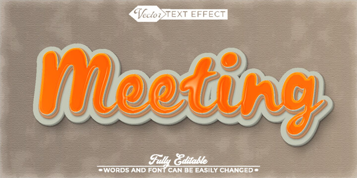 Professional Meeting Business Conference Typography Vector Fully Editable Smart Object Text Effect