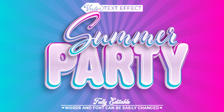 Fun Party Celebration Event Typography Vector Fully Editable Smart Object Text Effect