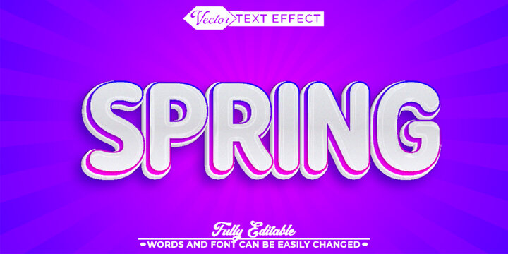 Fresh Spring Nature Bloom Typography Vector Fully Editable Smart Object Text Effect