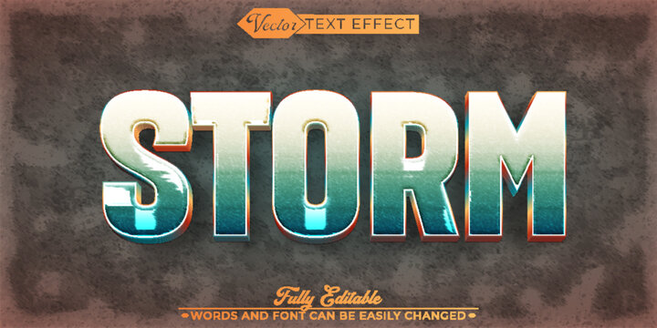 Powerful Storm Weather Lightning Typography Vector Fully Editable Smart Object Text Effect