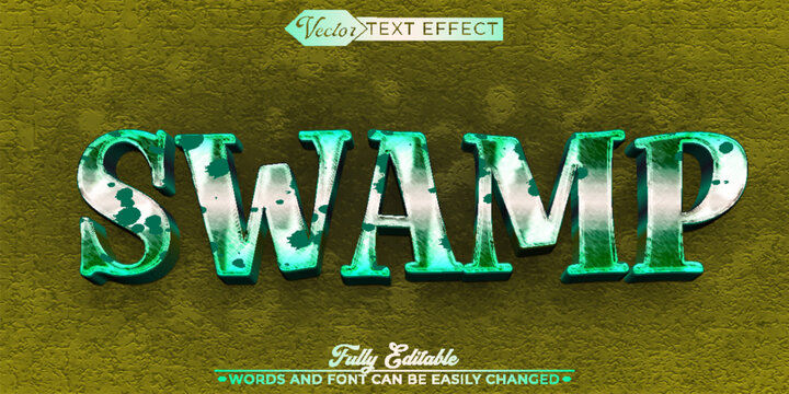 Dark Swamp Marshland Nature Typography Vector Fully Editable Smart Object Text Effect