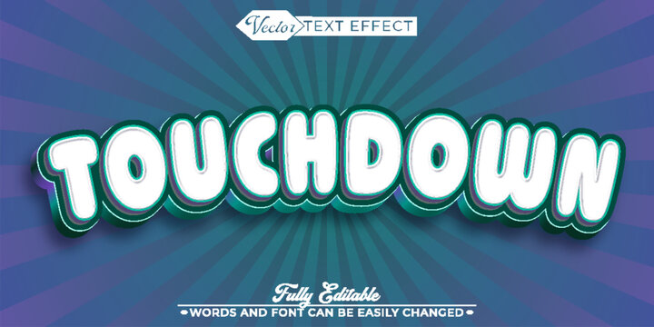 Exciting Touchdown Football Scoring Typography Vector Fully Editable Smart Object Text Effect