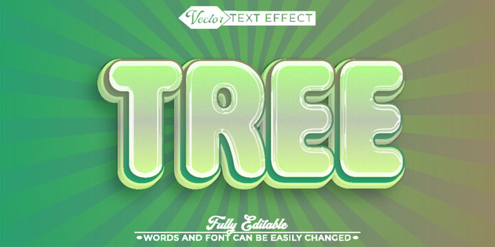 Natural Tree Forest Nature Typography Vector Fully Editable Smart Object Text Effect