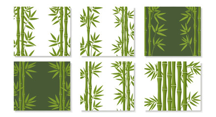 Naklejka premium Seamless Bamboo Leaf Vector Tiles Green Tropical Foliage Patterns for Eco Friendly Design