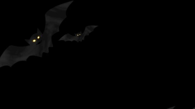 Swarm of Bats Flying spooky effect Halloween Bat Swarm Alpha Overlay. 3D dense swarm of bats flying on a transparent background, Halloween-themed projects, adding a dark and eerie touch.