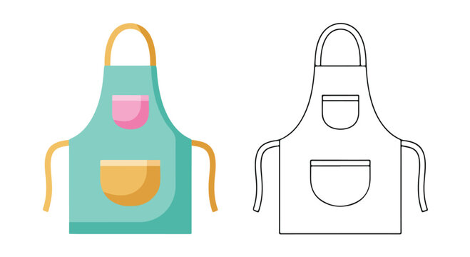 Colorful children's apron with multiple pockets designed for cooking or crafting activities