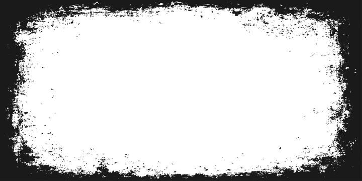 Grunge textured white background with black border vector graphic design element