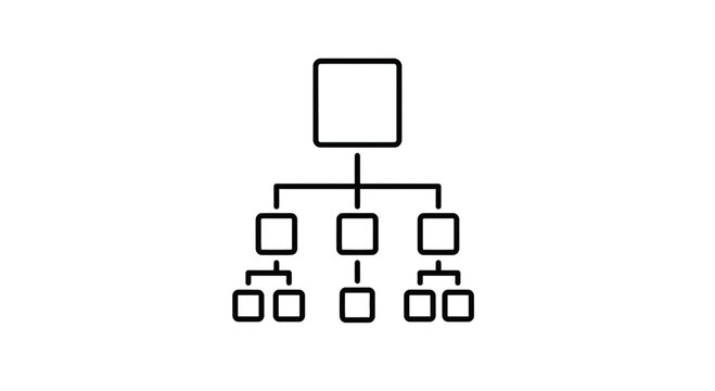 Organizational Chart Structure Icon, Business Hierarchy and Teamwork Concept