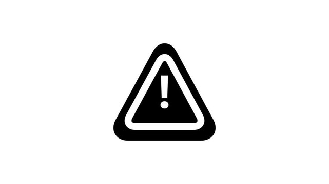  warning alert icon with exclamation mark inside triangle shape. Safety symbol concept for danger, caution, risk, error notification and attention sign. Clean minimal design isolated on white backgrou