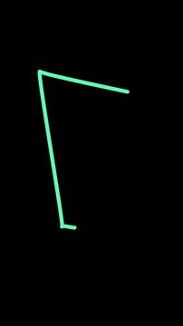 Neon letter L glowing in dark minimalist background for modern branding and design