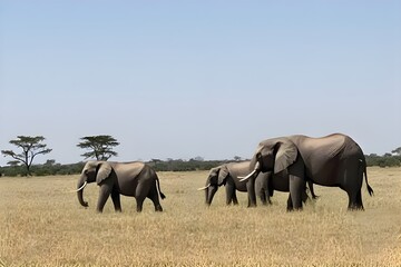 Fototapeta premium herd of elephants