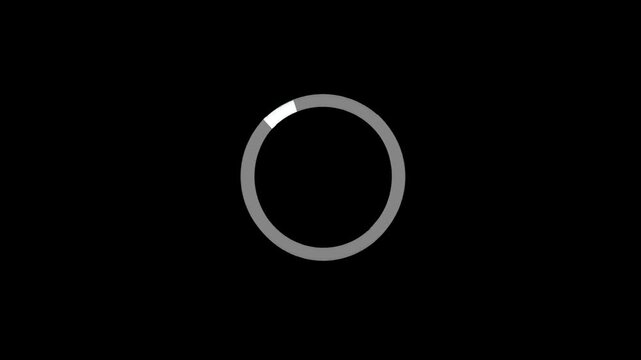 Minimal Circular Loading Progress Bar Animation Loop on Black Background