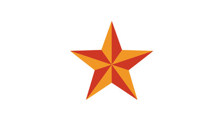 Obraz premium Geometric Star Shape, Orange and Red, Isolated on White Background