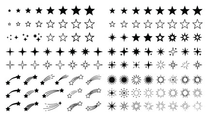 Fototapeta premium Collection of Star Sparkle Icons for Creative Design Projects