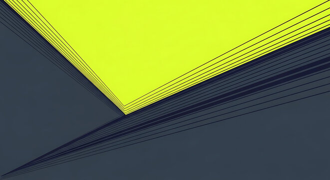 Abstract geometric composition featuring a bright yellow triangular plane on a dark surface abstract geometric triangle minimalist background contrast structure composition