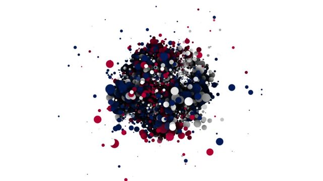 Abstract Particle Dance Revealing the Icon of the Ohio Flag