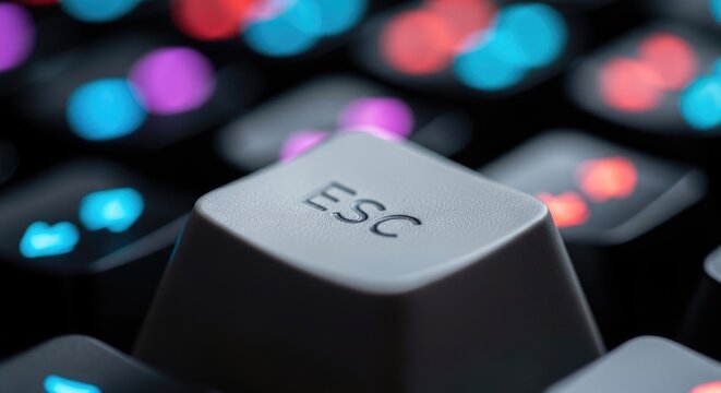Close-up of the Escape Key on a Mechanical Keyboard.