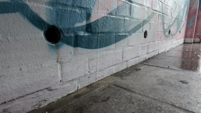 Minimalist raw concrete wall texture in urban environment, 4K organic industrial background