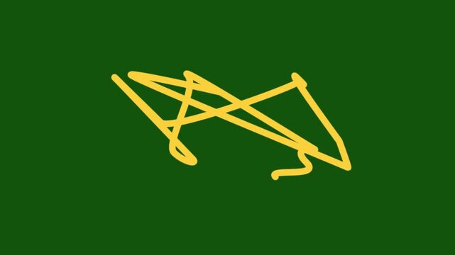 glowing neon squiggle line on dark green background abstract minimalist design