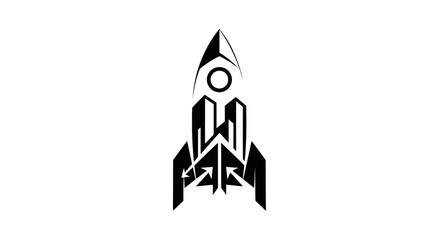 Futuristic Rocket Ship Logo Design, Space Exploration Emblem © Nur