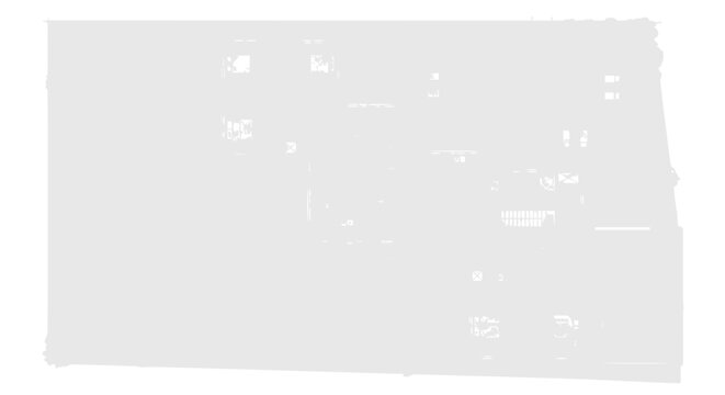 Kansas State Map Outline with City and Road Network Overlay