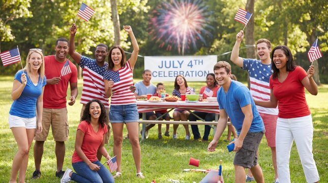 Special needs family enjoying summer park holiday festival