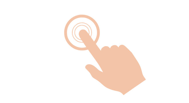 Hand finger touching screen, interactive digital icon, modern technology concept