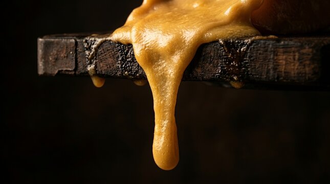 Hot Melted Cheese Stretch Stringy Texture Close Up Food Photography