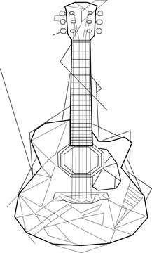 Geometric_Guitar// VECTOR// TRAZO 