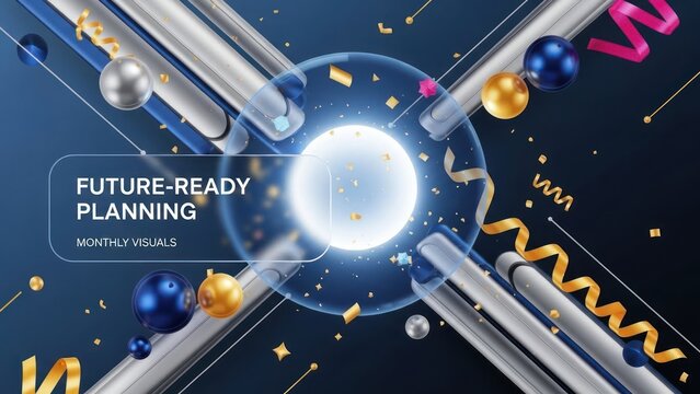 Abstract illustration of future ready planning concept with design elements