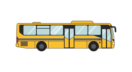 Yellow City Bus - Public Transportation Vehicle Illustration © Azrha