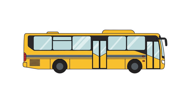 Yellow City Bus - Public Transportation Vehicle Illustration