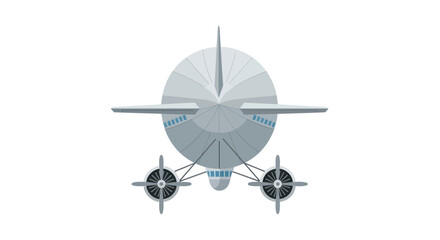 Retro Airship Front View: Vintage Blimp Aircraft Illustration © Azrha