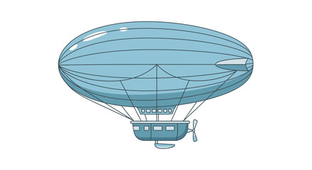 Retro Blimp Airship Flying Transportation Vector Illustration © Azrha