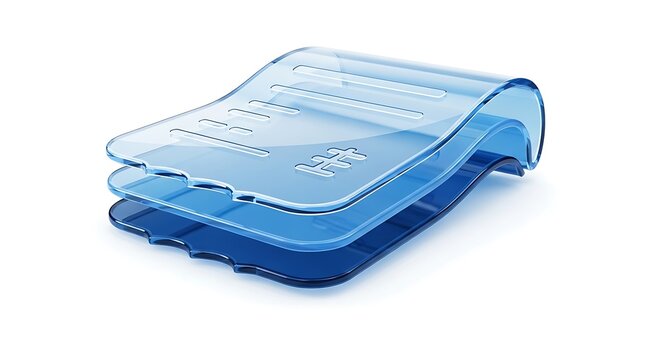 Blue plastic card holder.