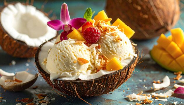 Fresh Fruit Ice Cream Bowl