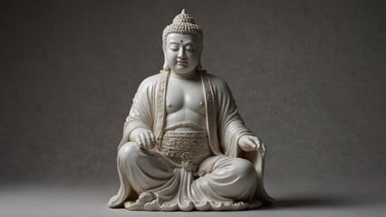 Obraz premium White statue sitting on top of table, high quality conceptual artwork - Generative AI