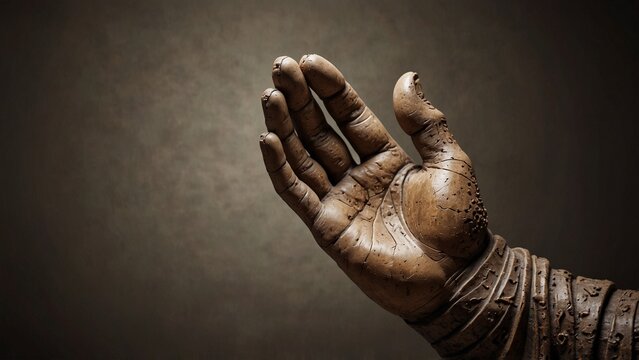 Close up of person hand holding something, high quality conceptual artwork - Generative AI