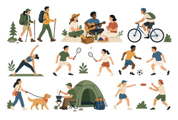 People Enjoying Outdoor Leisure Activities. © Kenn
