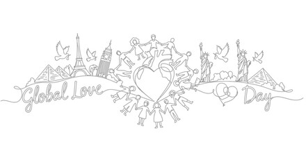 Fototapeta premium Heart with love on global day.