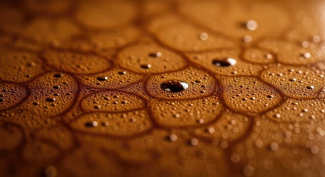 Close-up of Coffee Surface with Bubbles.