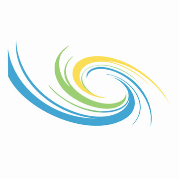 Abstract Swirl of Blue, Green, and Yellow Colors