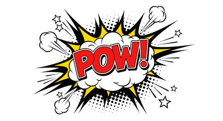 Pow! Comic Book Explosion Speech Bubble - Retro Pop Art Action Sound Effect © Romadon